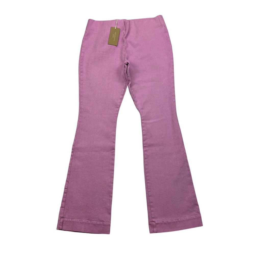 Ann Mashburn Faye Flare Cropped Lounge Pants Lilac Women's M Stretch Waist